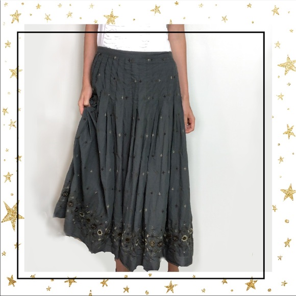 Rosae Nichols Dresses & Skirts - Rosae Nichols Grey Embroidered  Maxi skirt (C6)